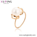 15341 xuping nuevo estilo best-seller joyería de perlas de agua dulce romántica, accesorios de anillo de dedo de lujo 18k lleno de oro para las mujeres